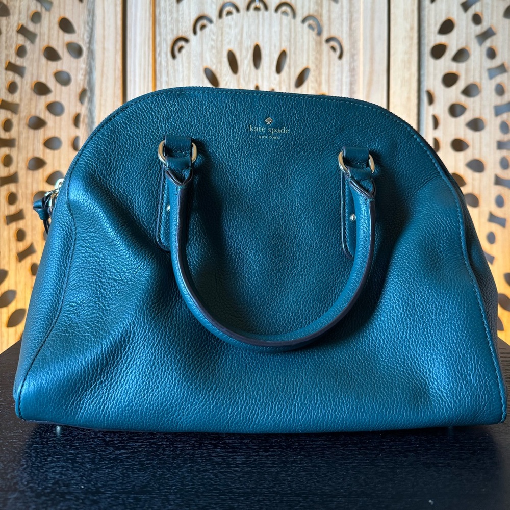 Kate Spade vintage bowler bag | dark turquoise green